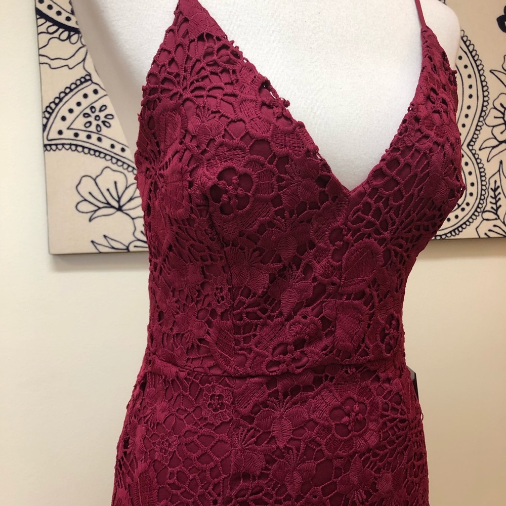 🆕NWT Classy Red Lace Spaghetti Strap Maxi Dress - Picture 2 of 8